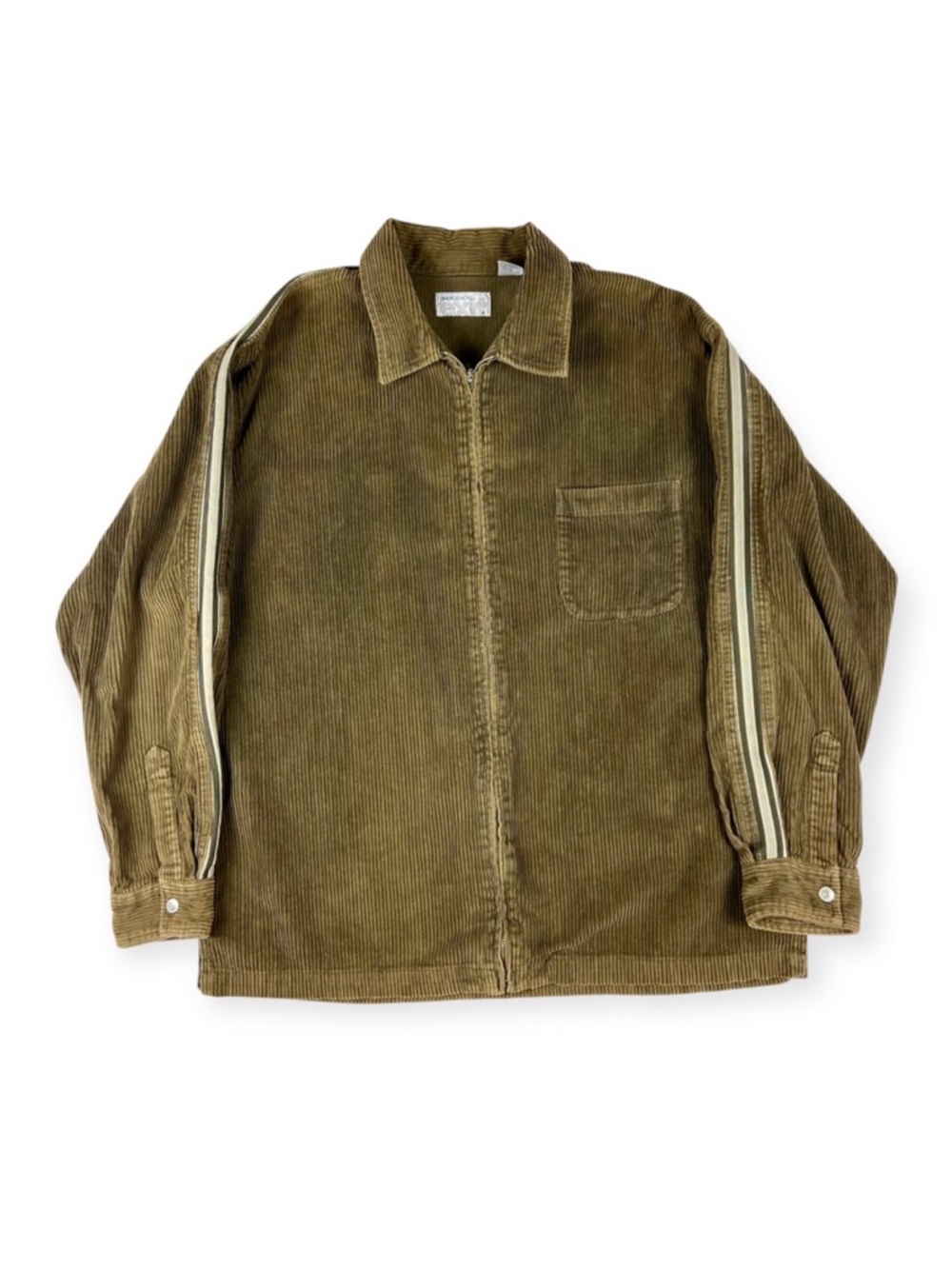 Emergency Exit Vintage 90's Green Corduroy Striped Sleeve Jacket